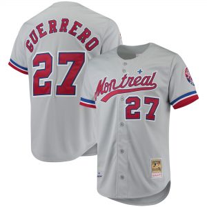 Men's Montreal Expos custom  Mitchell & Ness Gray Cooperstown Jersey