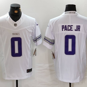 Vikings #0 Pace JR white jersey
