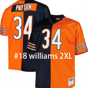 bears split blue and orange 18 williams jerey in 2XL