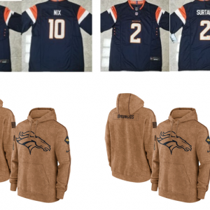 Broncos 2 jerseys and 2 hoodies