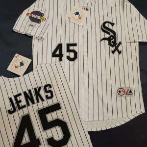 one white sox retro 45 white jersey
