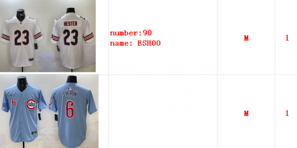 one bears custom jersey and one cubs 6 shaw jersey